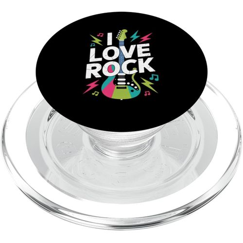 Kalanka-I Love Rock Guitare Électrique Vibrante Popsockets Popgrip Pour Magsafe