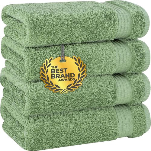 Kalanka-Lot De 6 Serviettes De Toilette Pour Salle De Bain, 100% Coton Turc, 40,6 X 71,1 Cm, Douces Et Absorbantes, Vert Sauge