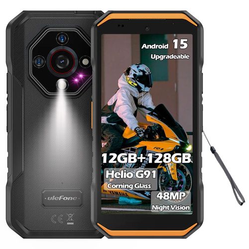 Ulefone Armor X32 telephone portable Incassable, 16Go+128Go/2To 48MP+20MP Vision Nocturne, MTK G91 Actualisable Android 15 5.65'' Corning Glas Smartphone ¿¿tanche Dual Sim/NFC/Empreinte digitale-Orange