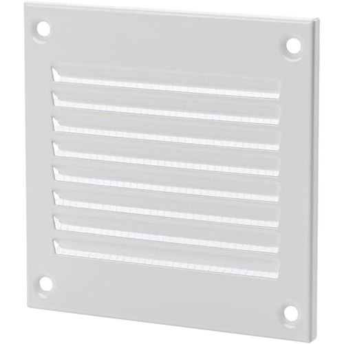 KALANKA-100x100mm Grille de Ventilation avec Moustiquaire - Grilles d'aération en Métal - Acier, Blanc