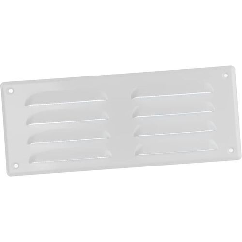 SEPT-260x105mm Grille de Ventilation avec Moustiquaire - Grilles d'aération en Métal - Acier, Blanc