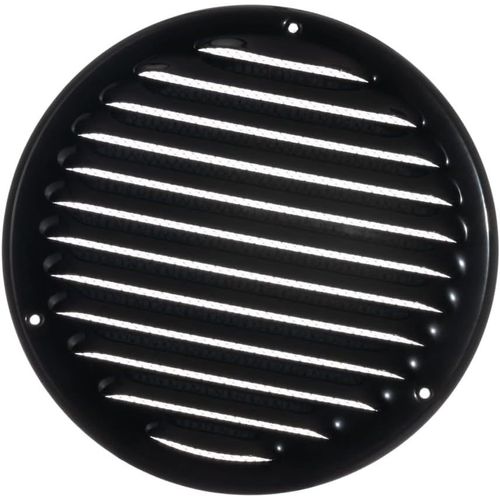 KALANKA-Ø 160mm Grille de Ventilation avec Moustiquaire - Grilles d'aération en Métal - Acier, Noir