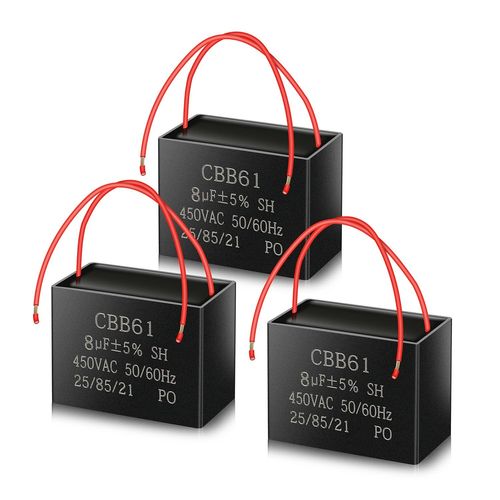 SEPT-CBB61 450V AC 8uf 50/60HZ Capacitor,Condensateur de démarrage,condensateur de moteur AC,convient pour les ventilateurs de plafond,les ventilateurs,les hottes.(3 PCS)