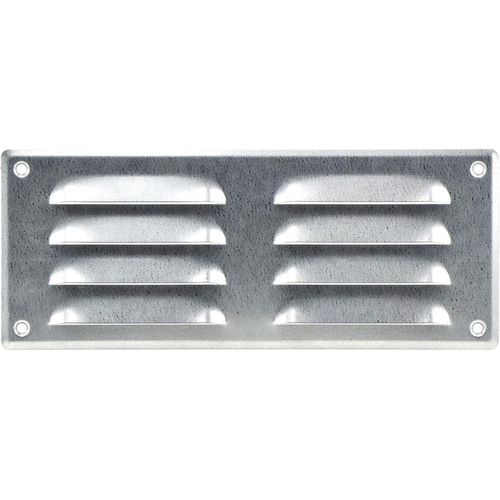 SEPT-Grille d'Aération Rectangulaire 260x105mm - Acier Galvanisé Grille de Ventilation en Métal - Registre d'évacuation d'air Avec Moustiquaire - Couvercle d'évent Interne pour Mur et Plafond
