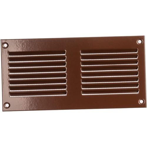 SEPT-200x100mm Grille de Ventilation avec Moustiquaire - Grilles d'aération en Métal - Acier, Marron