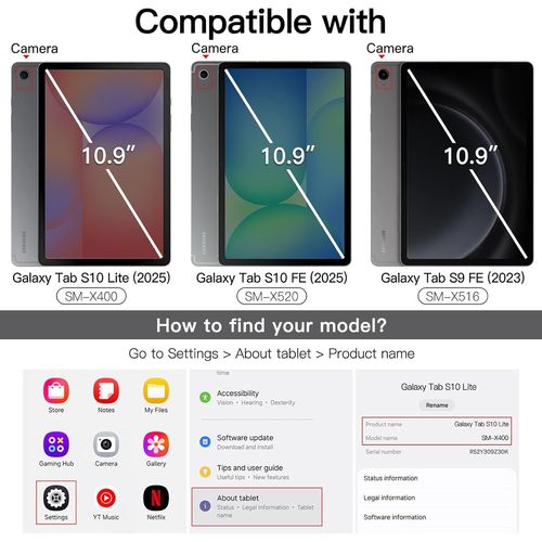 Coque Pour Samsung Galaxy Tab S10 Lite / S10 Fe / S9 Fe 10,9 Pouces Avec S Pen Porte-Stylet, Housse Étui Cuir Pu Entreprise Folio Support Tablette Avec Poche & Sangles (Brun)