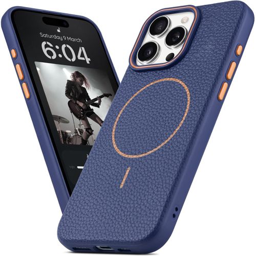 Tea-Coque Pour Iphone 16 Pro Max, Compatible Avec Magsafe, Etui Fine Tpu Résistante Aux Chocs, Étui Magnétique Pour Iphone 16 Pro Max, Protection Contre Les Chutes, Bleu Marine