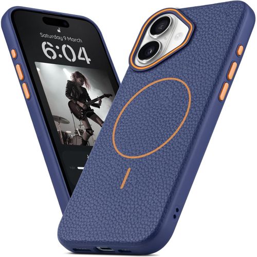 Tea-Coque Pour Iphone 16 Plus, Compatible Avec Magsafe, Etui Fine Tpu Résistante Aux Chocs, Étui Magnétique Pour Iphone 16 Plus, Protection Contre Les Chutes, Bleu Marine