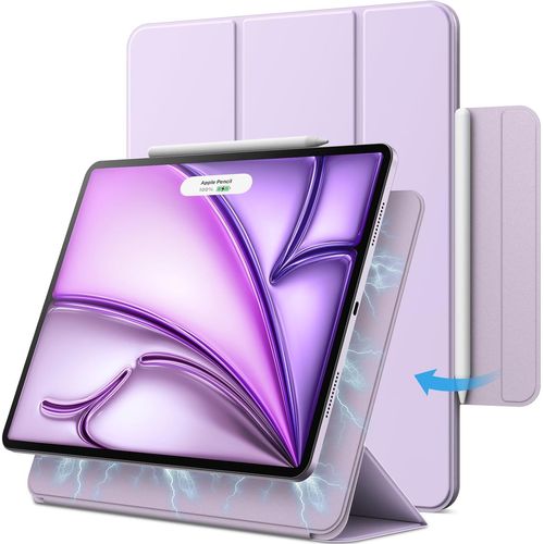 LORANKA-Coque Magnetique pour iPad Air 11 Pouces M3/M2 (2025/2024), iPad Air 5/4 (10,9 Pouces 2022/2020 5eme/4eme Génération), iPad Pro 11 (2018), Attachement Magnetique (Violet Clair)
