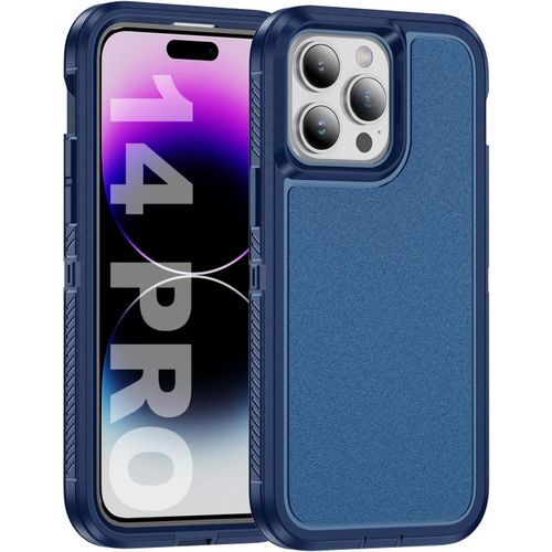 Tea-Coque Pour Iphone 14 Pro, Résistante Aux Chocs, À La Poussière, Aux Chutes, Protection De Qualité Militaire, Coque Double Protection Case Pour Iphone 14 Pro (6,1 Pouces), Bleu