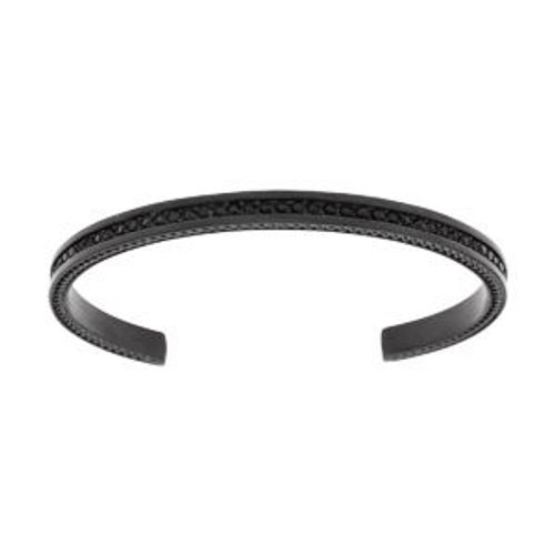 Bracelet Acier Pvd Noir Avec Oxydes Noirs
