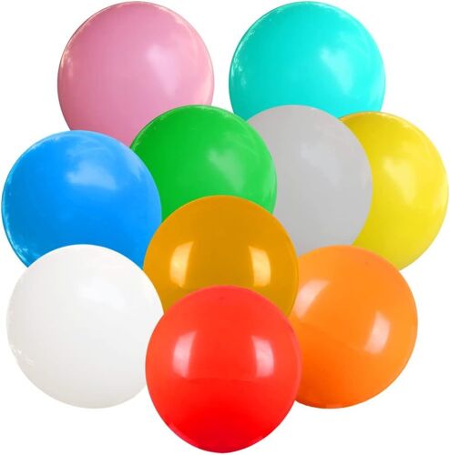 SJZG-Ballon Géant, Latex 18 Pouces Ballons, Grandballon Multicolore, Ballons Géant En Latex Rond Grande, Ballon Gonflable Géant Pour Mariage Anniversaire Baptême Bébé Douche Enfants Fête Festival