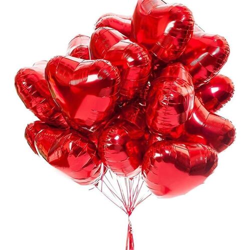 20 Ballons Coeur Helium Rouge - Décoration Romantique Pour Mariage, Fête, Saint Valentin, Fiançailles