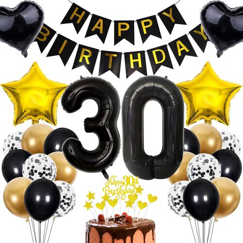 SJZG-Décoration 30E Anniversaire Homme Décoration Gâteau 30 Anniversaire Femme Homme Décoration Cadeau Pour 30E Anniversaire Homme Or Rose Anniversaire 30 Homme 30 Ans Anniversaire Décoration Ballon