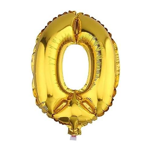 SJZG-Ballons Dorés En Forme De Chiffres De 0 À 9 Lettres De A À Z, 40 Cm, Pour Décoration De Fête, Anniversaire, Douche Prénatale, Mariage, Bal De Fin D'Année (Nombre 0)