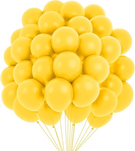 SJZG-Lot De 60 Ballons Jaunes - Ballons Jaunes - Guirlande De Ballons Pastel - Ballons De Mariage - Fiançailles - Décoration De Mariage - Ballons À L'Hélium Pastel