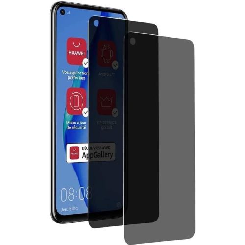 2 Pièces Verre Trempé Confidentialité Pour Huawei P40 Lite - Anti-Espion 3d Couverture Complète, Dureté 9h, Anti-Rayures, Sensibilité Tactile & Compatible Face Id
