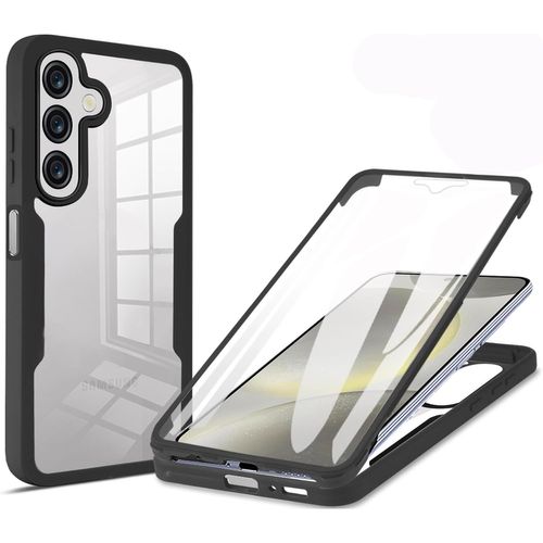 Coque 360° Samsung Galaxy A16 (5g/4g) - 2-En-1 Antichoc Tpu+Pc, Protection Écran Intégrée, Anti-Rayures, Transparent/Noir