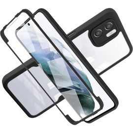 Coque Hybride 2-En-1 Pour Xiaomi Redmi A1/A2 ¿ Protection 360° Anti-Choc, Face Avant Tpu Souple Et Dos Pc Rigide, Découpes Précises, Noir