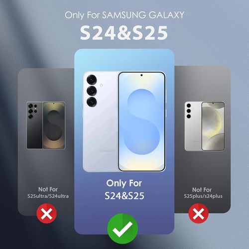 Aefj-Coque Pour Samsung Galaxy S25/S24 Avec Couvercle De L'appareil Photo Coulissant & 2 Verre Trempé & Anneau,Militaire Antichoc Robuste Coque Pour Samsung Galaxy S25/S24,Vert