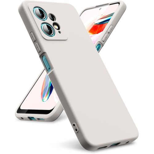 Coque Compatible Xiaomi Redmi Note 12 4g (Non 5g) ¿ Silicone Liquide Ultra-Douce, Intérieur Microfibre, Gel Anti-Chocs Avec Bords Surélevés Et Découpes Précises ¿ Pierre