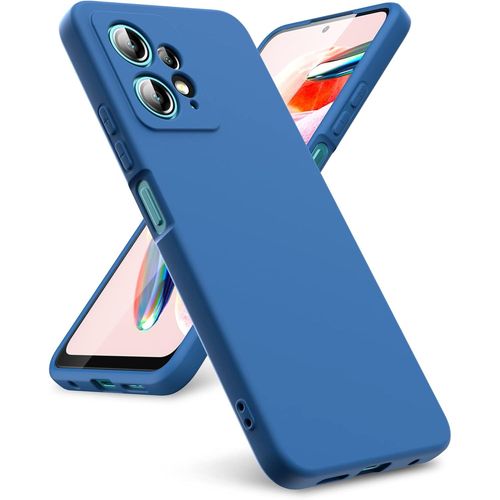 Coque Souple Silicone Liquide Compatible Xiaomi Redmi Note 12 4g - Intérieur Microfibre, Bumper Antichoc Et Protection Caméra Rehaussée - Bleu