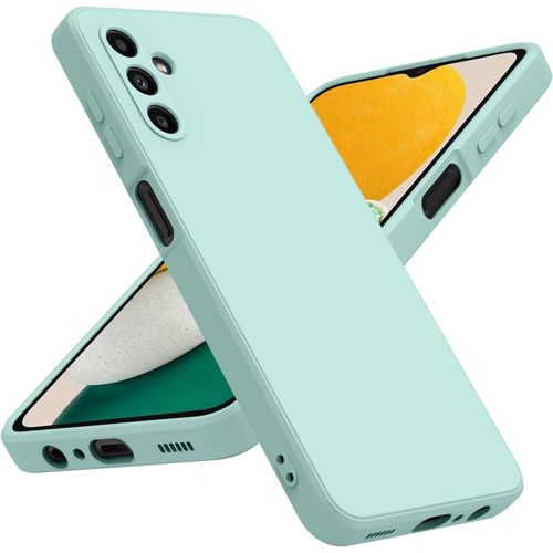 Coque Compatible Samsung Galaxy A13 5g / M13 5g / A04s - Silicone Tpu Liquide Souple Ultrafin, Anti-Chocs, Protection Caméra Surélevée, Cyan Transparent