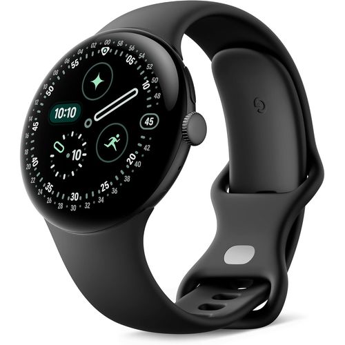 Montre connectée Google Pixel Watch 4 (45 mm) Boîtier en Aluminium Noir Mat - Bracelet Sport Noir Volcanique - Wi-FI