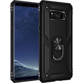 Coque Compatible Samsung Galaxy S8 Plus (2017) - Bumper Tpu Mat Anti-Chocs Renfort Militaire + Verre Trempé 3d + Support - Noir