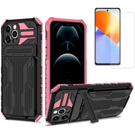 Coque Compatible Apple Iphone 12 Pro (A2407/A2341/A2406) + Protège-Écran En Verre Trempé - Rose