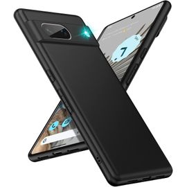 Coque Google Pixel 7 Ultrafine Tpu Souple Noire - Anti-Jaunissement, Protection 360° (Coins Air), Bords Surélevés, Compatible Nfc Et Charge Sans Fil