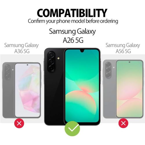 Coque Silicone Compatible Avec Samsung Galaxy A26 5g - Case Tpu Souple & Soft Avec Doublure Microfibre - Cover Protection Extra Fine & Légère Noir