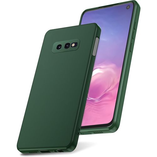 Coque Silicone Liquide Pour Samsung Galaxy S10e ¿ Étui Antichoc Ultra¿Minces Avec Doublure Microfibre, Prise Anti¿Dérapante, Compatible Charge Sans Fil ¿ Vert
