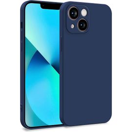 Coque Iphone 13 Mini En Silicone Tpu Double Couche - Anti-Chocs Renforcée, Ultra-Protectrice, Bleu Foncé