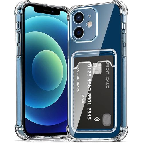 Coque Iphone 12 Mini - Étui Portefeuille Transparent Avec Porte¿Cartes, Silicone Souple Slim, Bumper Antichoc Et Anti¿Rayures
