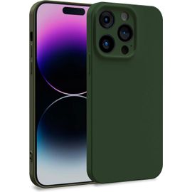 Coque iPhone 14 Pro - Silicone TPU Double Protection Antichoc Antidérapante Renforcée Vert Olive
