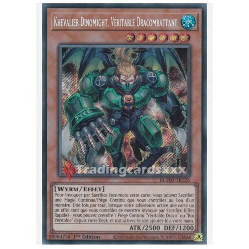 Yu Gi Oh Blmm Fr126 Khevalier Dinomight Véritable Dracombattant Secrete Rare