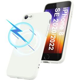 Coque Magnétique Compatible Magsafe Pour Iphone 8 / Se (2020/2022) 4,7 Pouces ¿ Silicone Liquide Ultrafin Anti-Choc, Anneau Magnétique Intégré, Protection Écran Et Caméra Anti-Rayures
