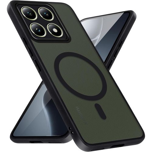 Coque Magnétique Compatible Magsafe Pour Xiaomi 14t Pro 6,67'' ¿ Dos Pc Mat Translucide, Bumper Tpu Silicone Anti¿Empreintes, Anti¿Rayures, Bords Surélevés, Noir