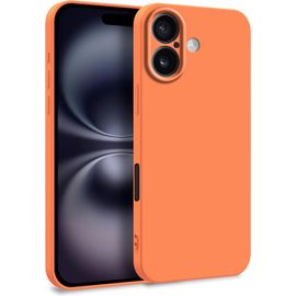 Coque Iphone 16 Orange Vif - Double Couche Tpu Et Silicone, Protection Antichocs Renforcée