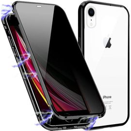 Coque Iphone Xr 360° Anti-Espion ¿ Verre Trempé Vie Privée Intégré, Bumper Magnétique Métal, Protection Caméra, Compatible Charge Sans Fil