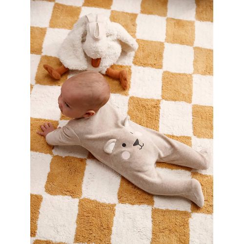 Pyjama Bébé Mixte Velours Animal Personnalisable Beige Chiné