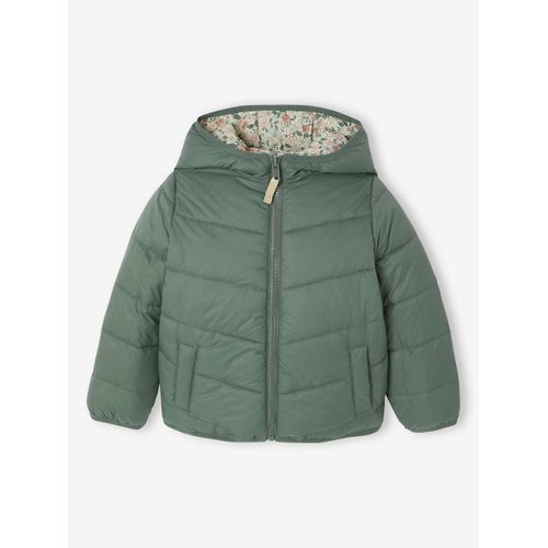 Doudoune Légère Réversible Fille Vert Sauge