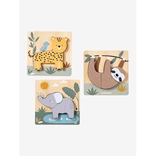 Lot de 3 puzzles chunky en bois FSC® - Tanzanie jaune