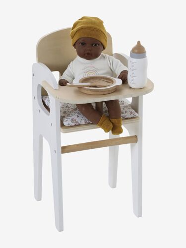 Chaise haute pour poupon en bois FSC® blanc