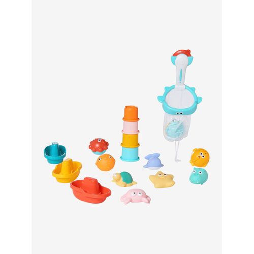 Lot De 16 Jouets De Bain Avec Panier Multicolore