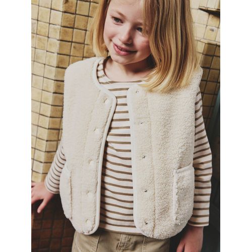 Gilet Sans Manches En Sherpa Fille Vanille