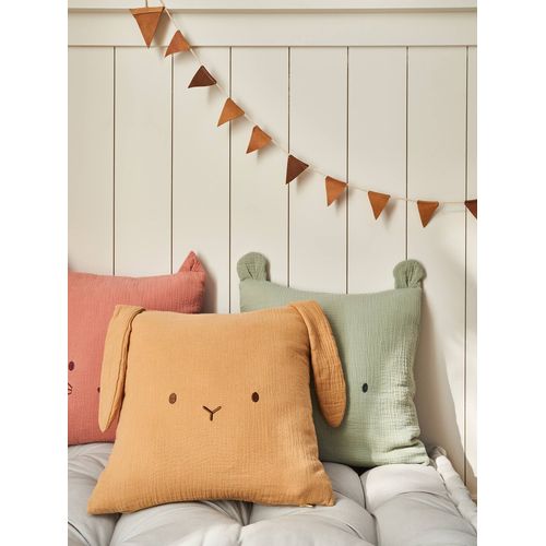 Coussin Animal En Gaze De Coton Personnalisable Cannelle