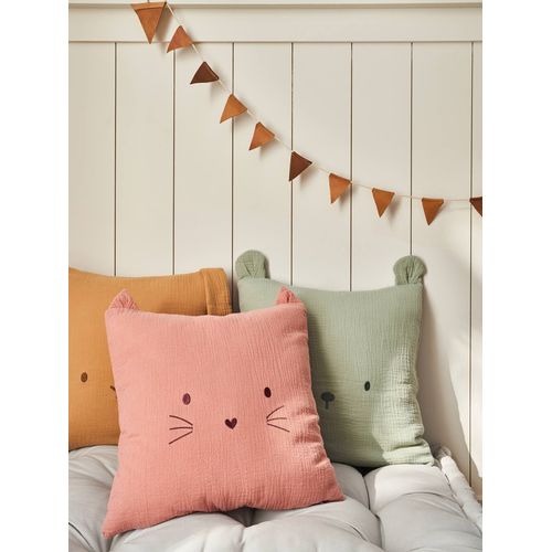 Coussin Animal En Gaze De Coton Personnalisable Rose