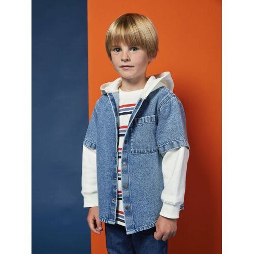 Chemise Effet Superposition Avec Capuche Garçon Double Stone